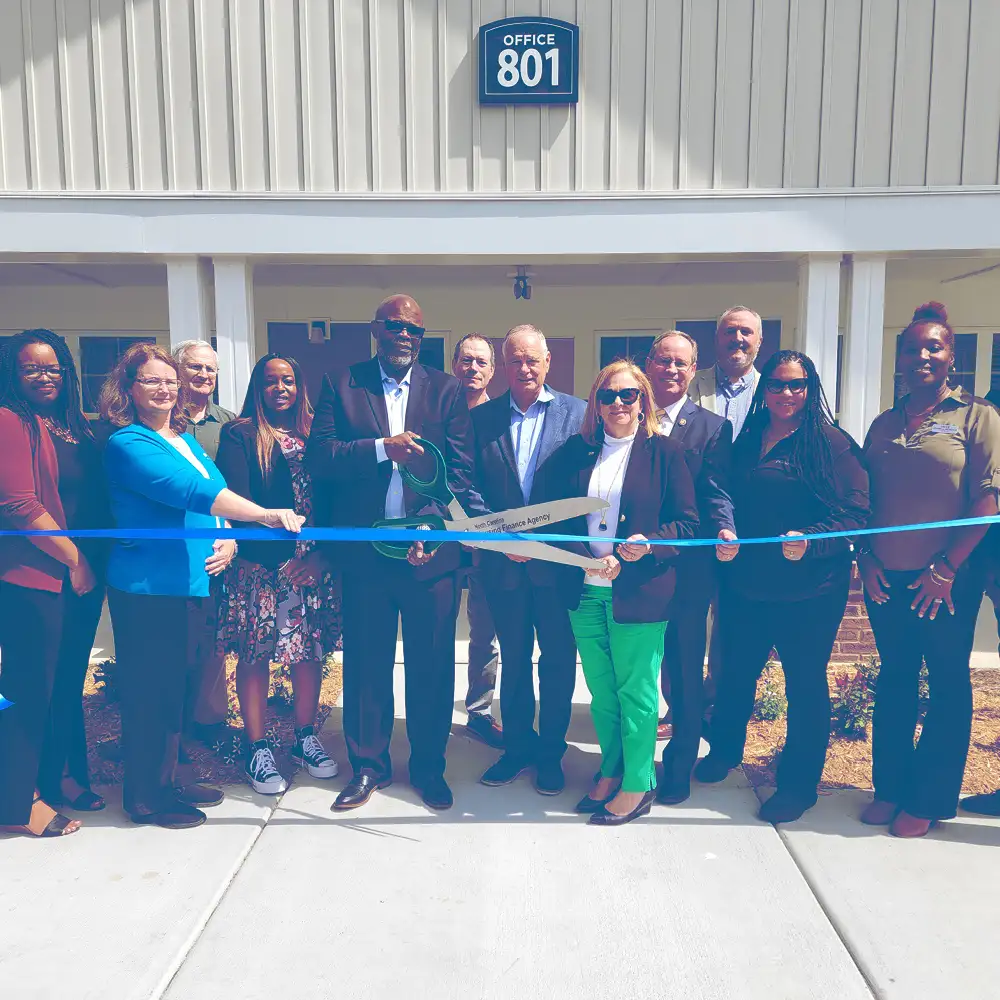 Real Estate cutting ribbon for grand opening